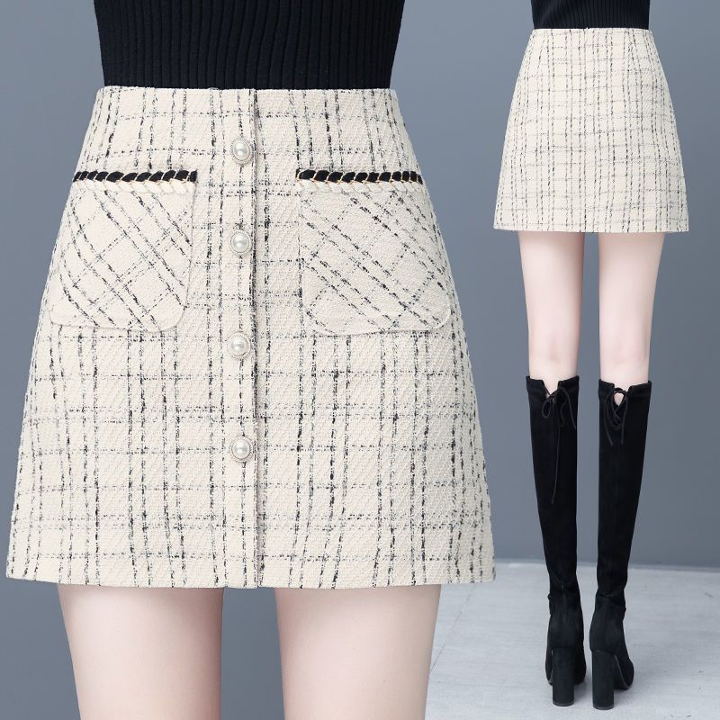 High Waist Plaid Skirt