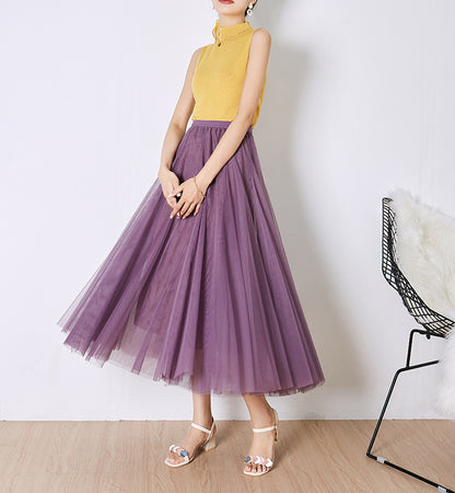 Wide Hem Gauzy Skirt