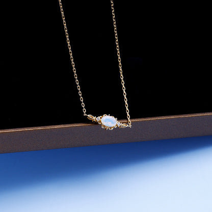 Gold-plated opal necklace