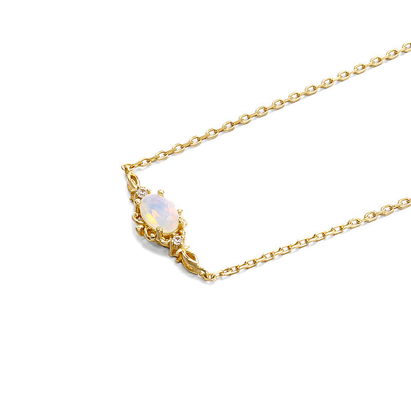 Gold-plated opal necklace