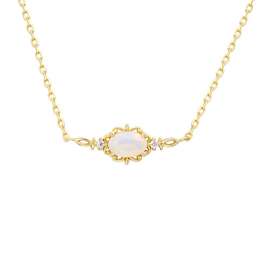 Gold-plated opal necklace