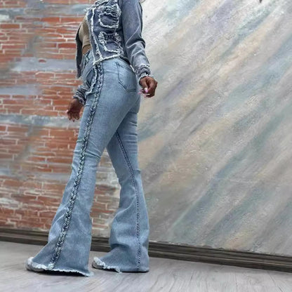 High Waist Denim Bell-bottom Pants