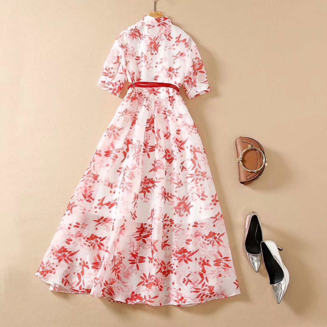 Printed Doll Collar Dress