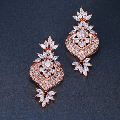 Flower drop earrings