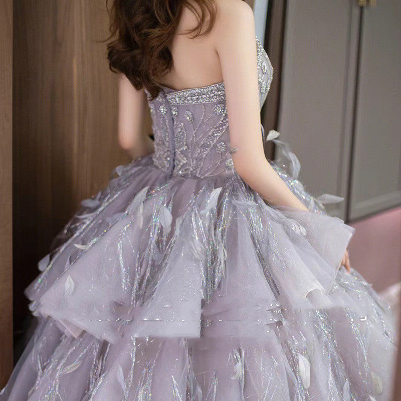 Long Bodice Puffy Dress