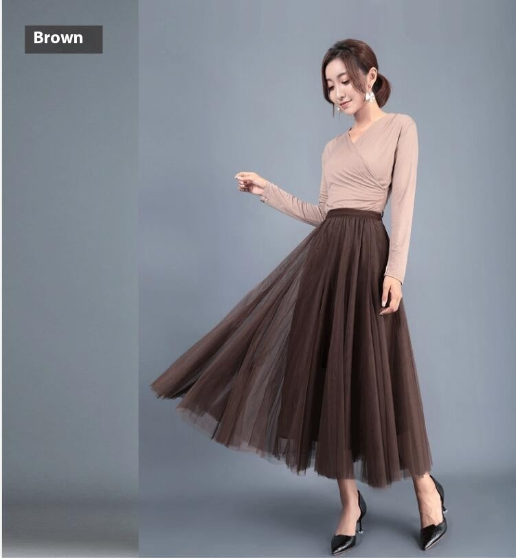 Wide Hem Gauzy Skirt