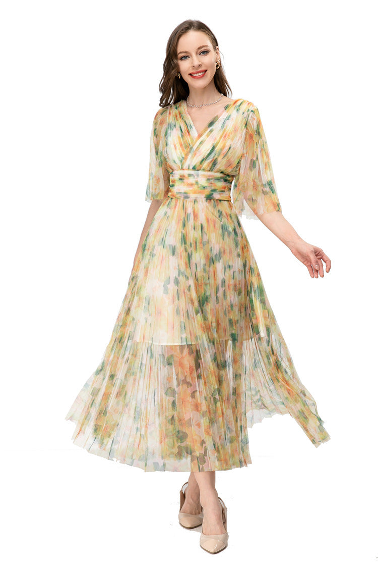 Retro Casual Temperament Printed Dresses