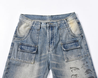 Niche Vintage  Printed Jeans