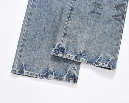 Niche Vintage  Printed Jeans