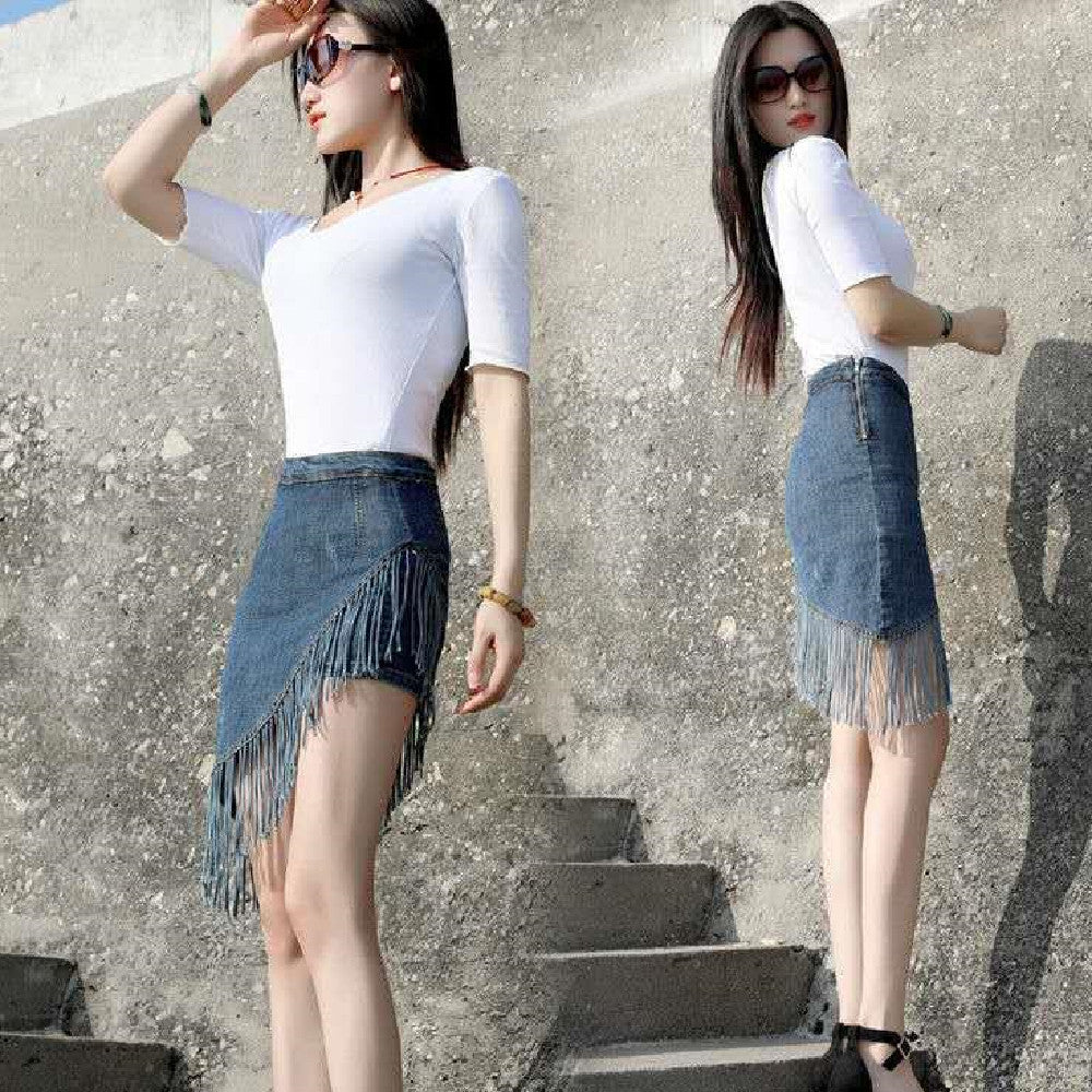 Tassel Denim Skirt