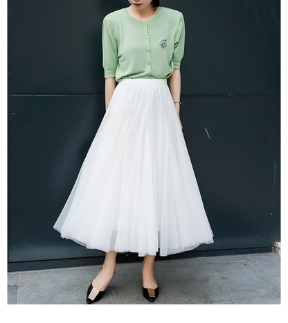 Wide Hem Gauzy Skirt