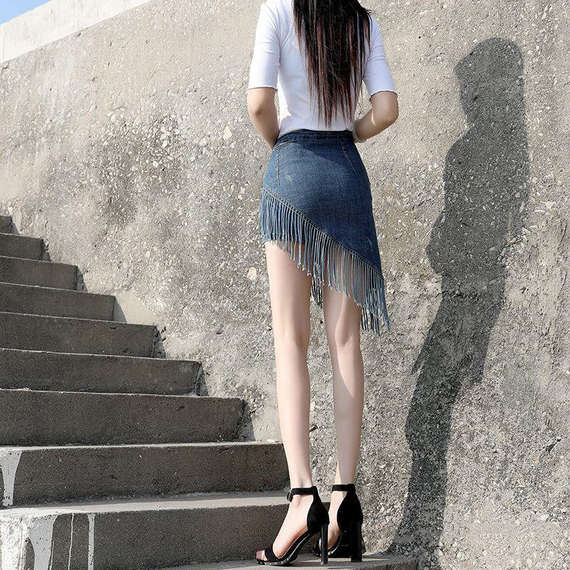 Tassel Denim Skirt