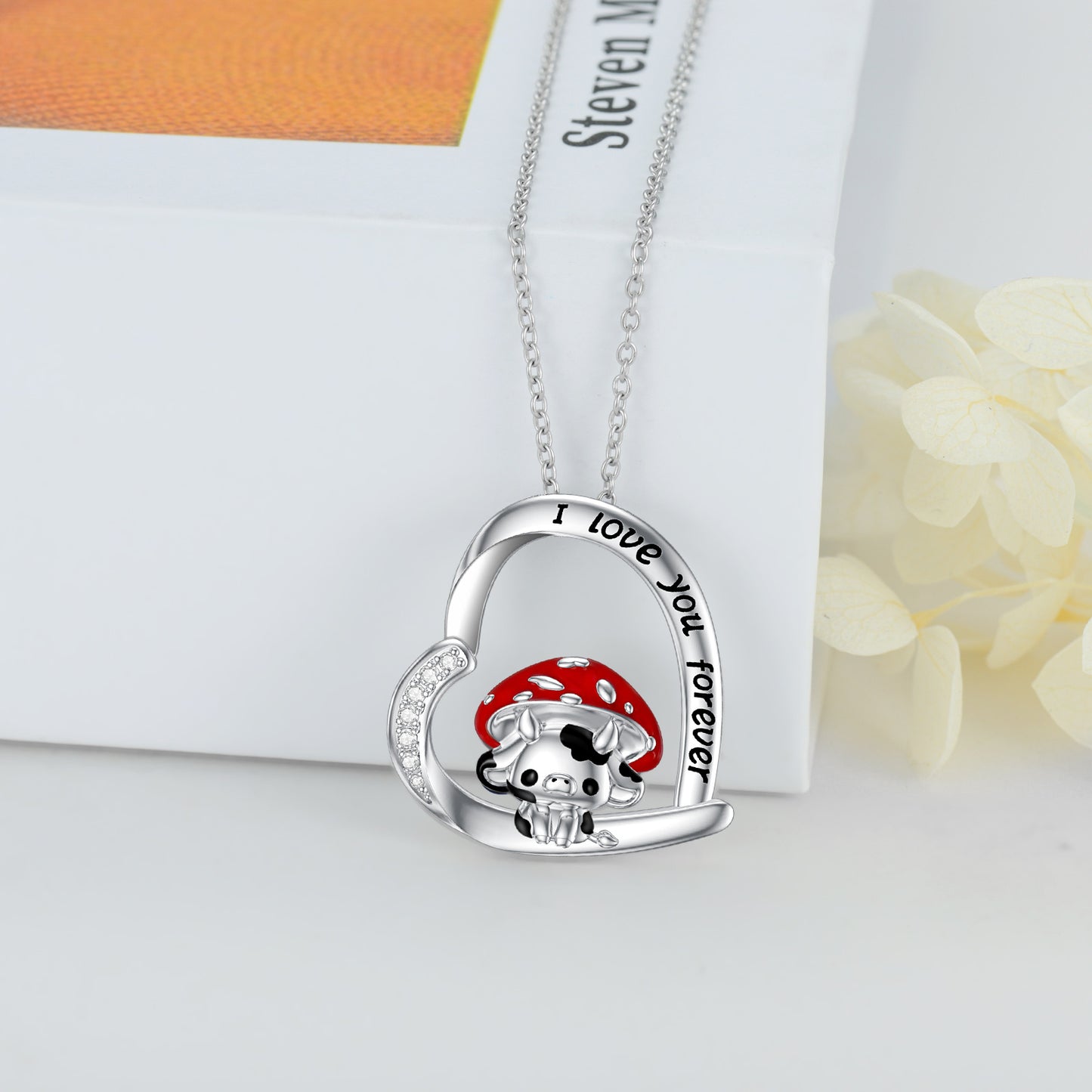 Cute  Mushroom Cow Pendant