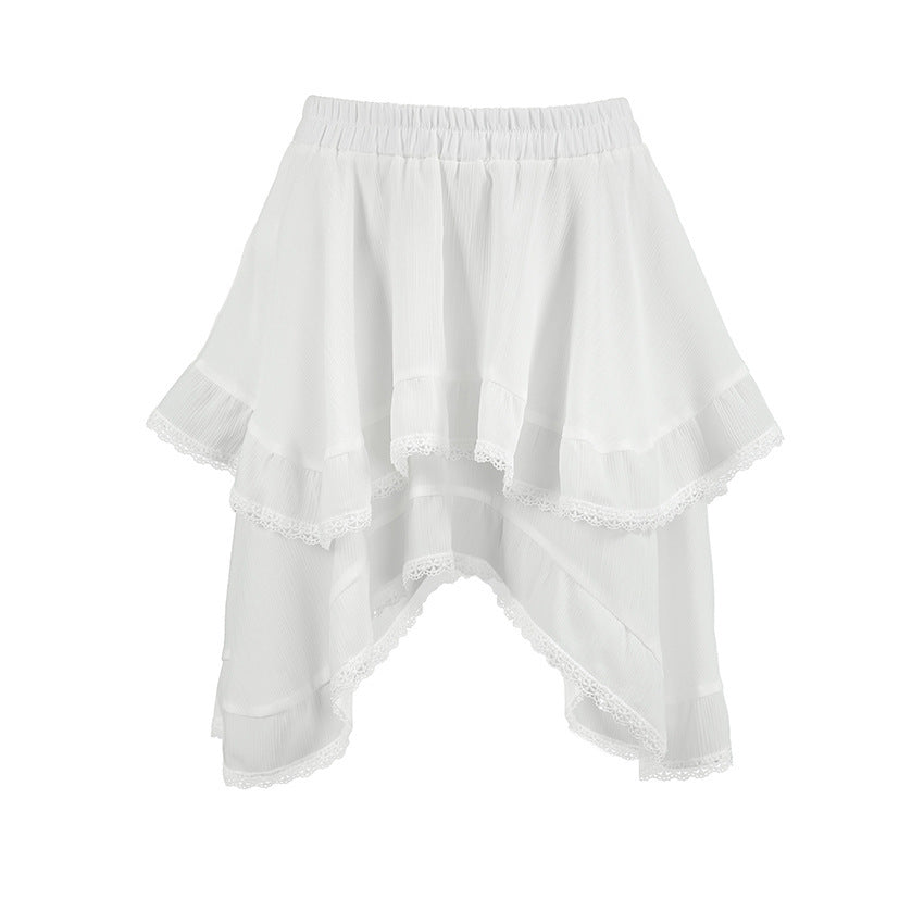 Spring Design Sense White Double Layer Skirt