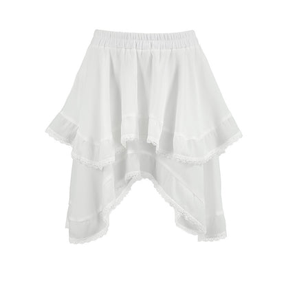 Spring Design Sense White Double Layer Skirt