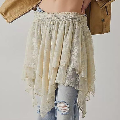 Pleated Frill Y2g Lace Mini Skirt