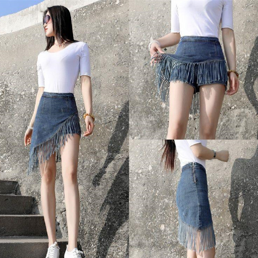 Tassel Denim Skirt