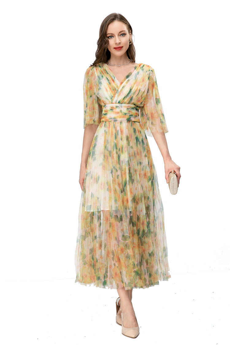 Retro Casual Temperament Printed Dresses