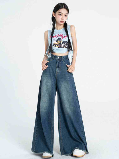 Wide-leg Shorts Mop Jeans