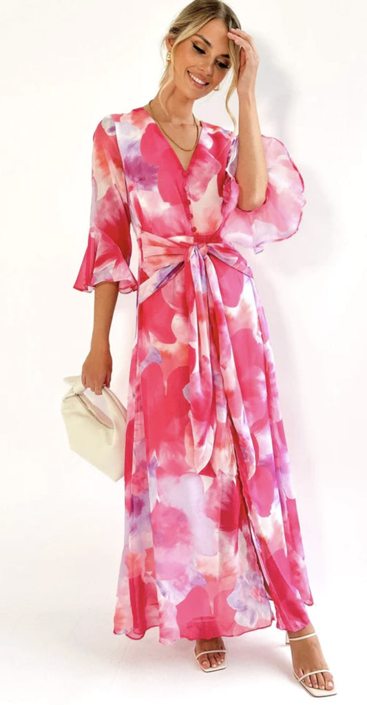 Autumn Women's Elegant Elegant Homewear Printed Crease Dress