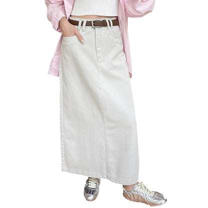 High Waist Wild Retro Denim Skirt