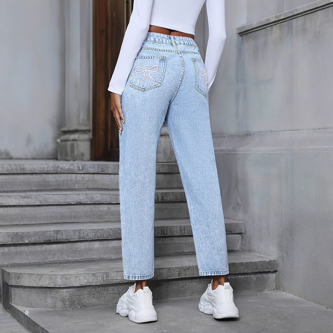 Casual Loose Ripped Denim Trousers