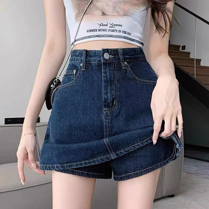 Denim Hip-wrapped Short Skirt For Women