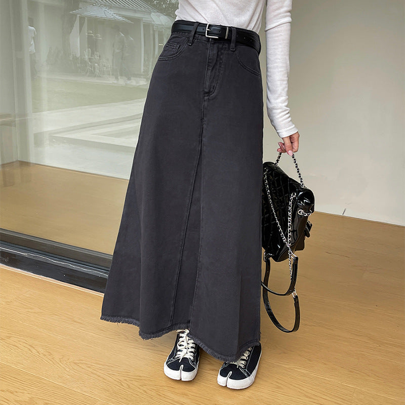 High Waist Retro Denim Skirt