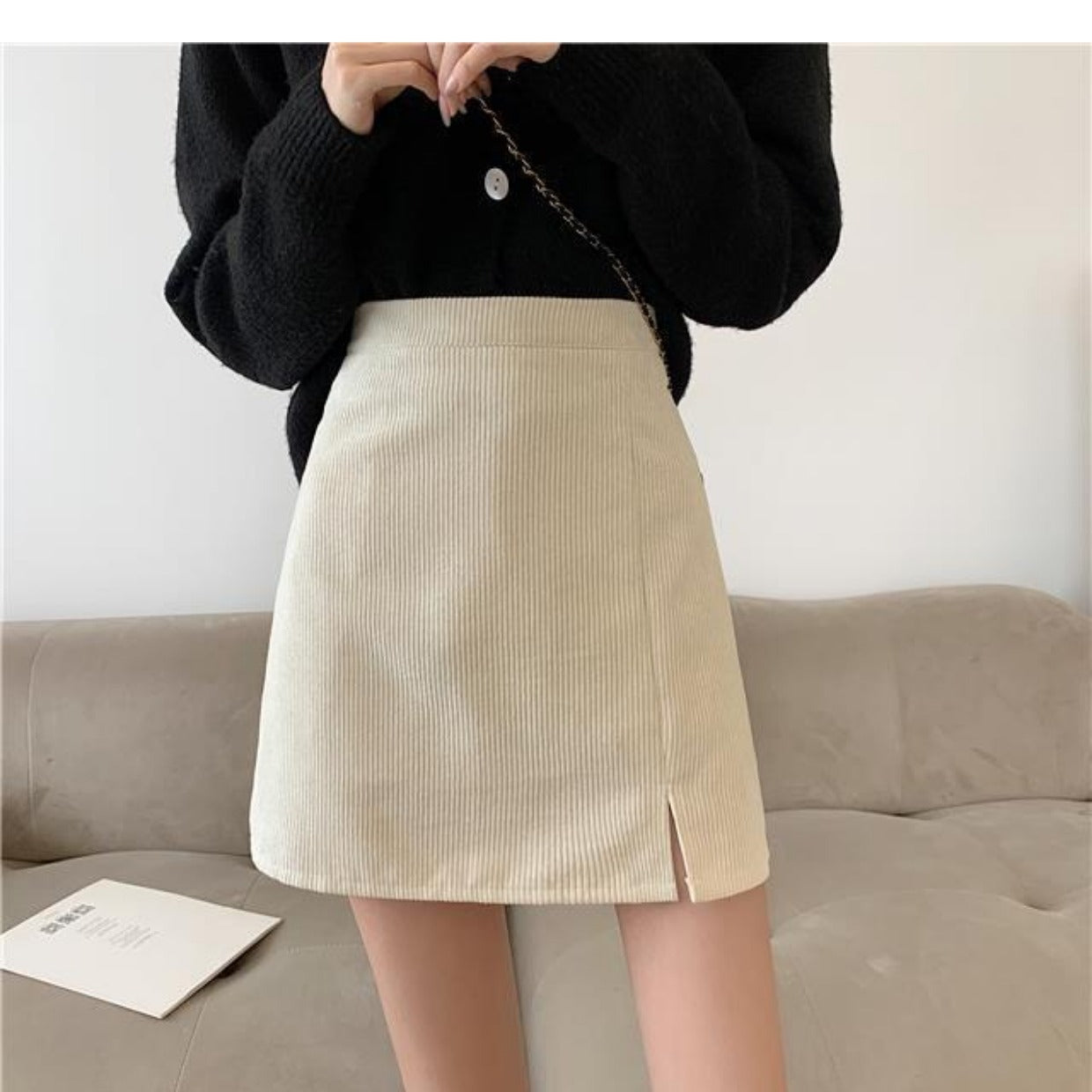 College Style High Waist Skirt