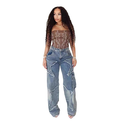 Fringed Burr Loose Pants