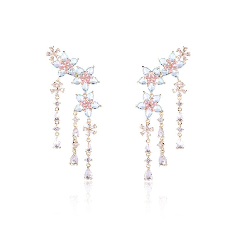 Flower Tassel Earrings