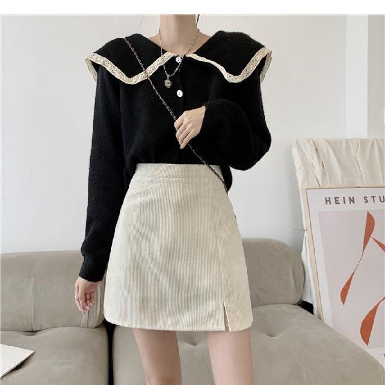 College Style High Waist Skirt