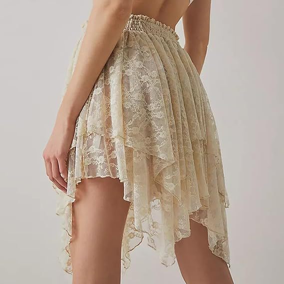 Pleated Frill Y2g Lace Mini Skirt