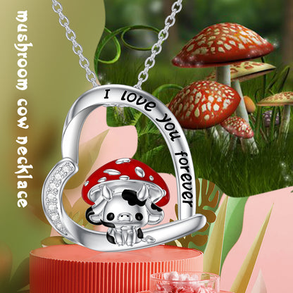 Cute  Mushroom Cow Pendant