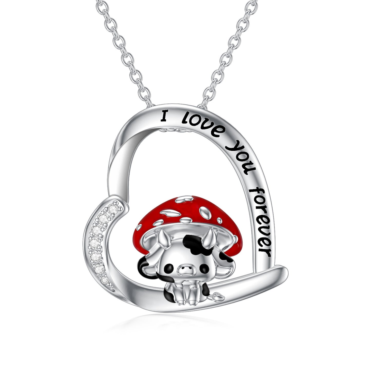 Cute  Mushroom Cow Pendant