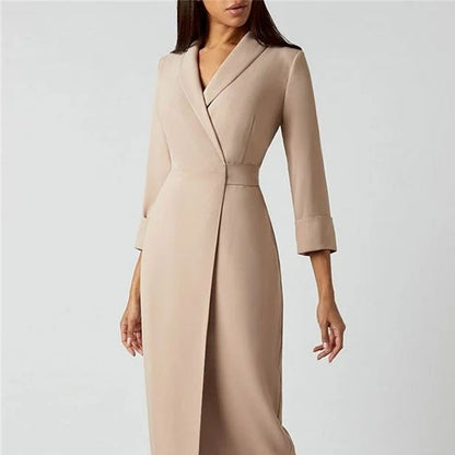 Elegant Intellectual Style Lapel Suit A- Line Dress Elegant Dress